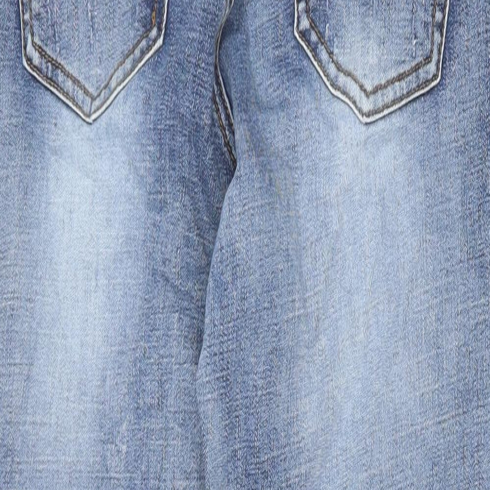 Bandia Womens Blue Cotton Straight Jeans Size 10 Regular Zip