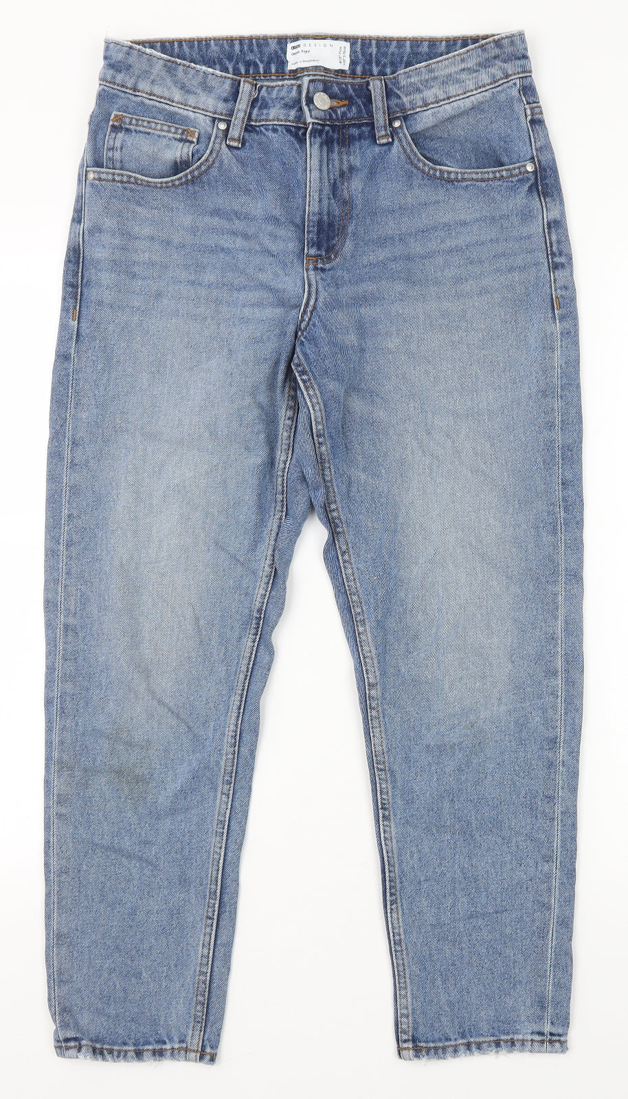 ASOS Mens Blue Cotton Tapered Jeans Size 28 in Regular Zip