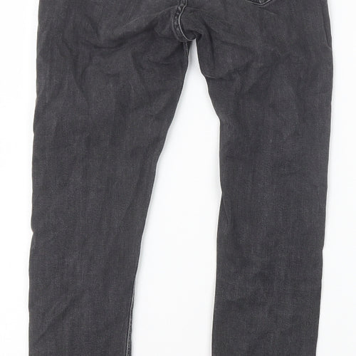 Topshop Womens Black Cotton Skinny Jeans Size 26 in Slim Zip