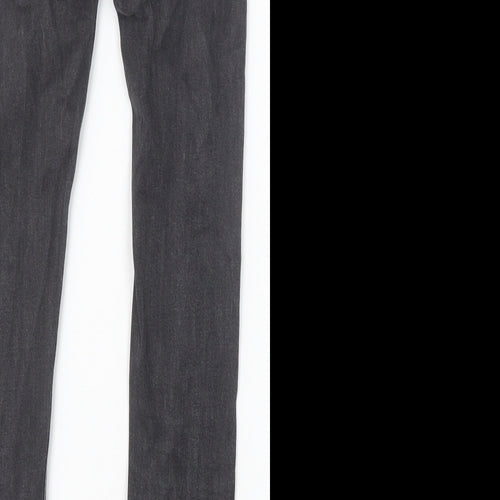 Topshop Womens Black Cotton Skinny Jeans Size 26 in Slim Zip