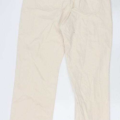 Weekday Womens Ivory Cotton Straight Jeans Size 32 in Regular Zip