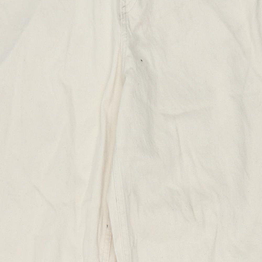 Weekday Womens Ivory Cotton Straight Jeans Size 32 in Regular Zip