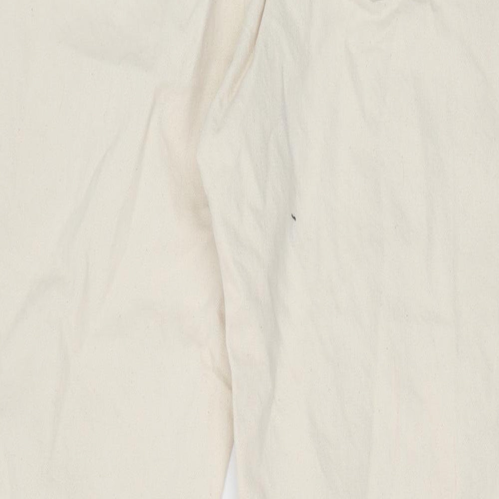 Weekday Womens Ivory Cotton Straight Jeans Size 32 in Regular Zip
