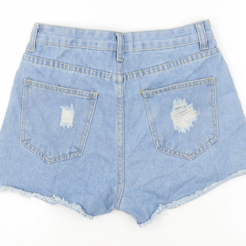 Preworn Womens Blue Cotton Cut-Off Shorts Size XS Regular Zip