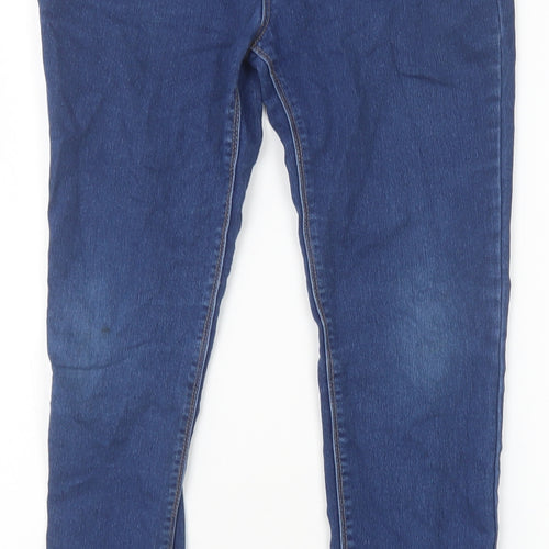 Primark Girls Blue Cotton Skinny Jeans Size 11-12 Years Slim Zip