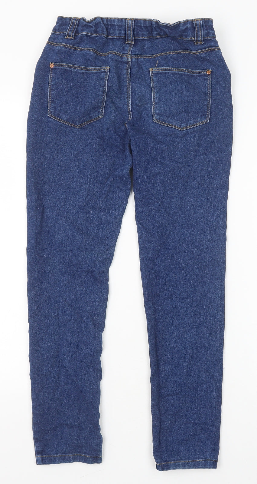 Primark Girls Blue Cotton Skinny Jeans Size 11-12 Years Slim Zip