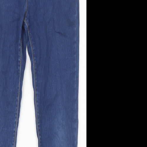 Primark Girls Blue Cotton Skinny Jeans Size 11-12 Years Slim Zip