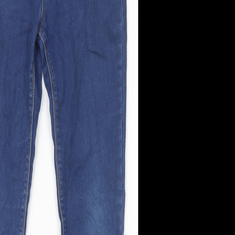 Primark Girls Blue Cotton Skinny Jeans Size 11-12 Years Slim Zip