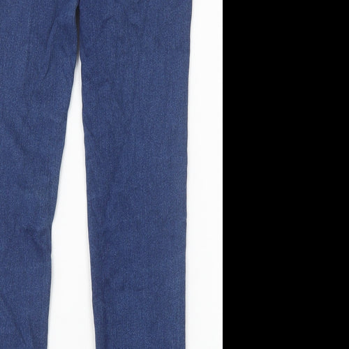 Primark Girls Blue Cotton Skinny Jeans Size 11-12 Years Slim Zip
