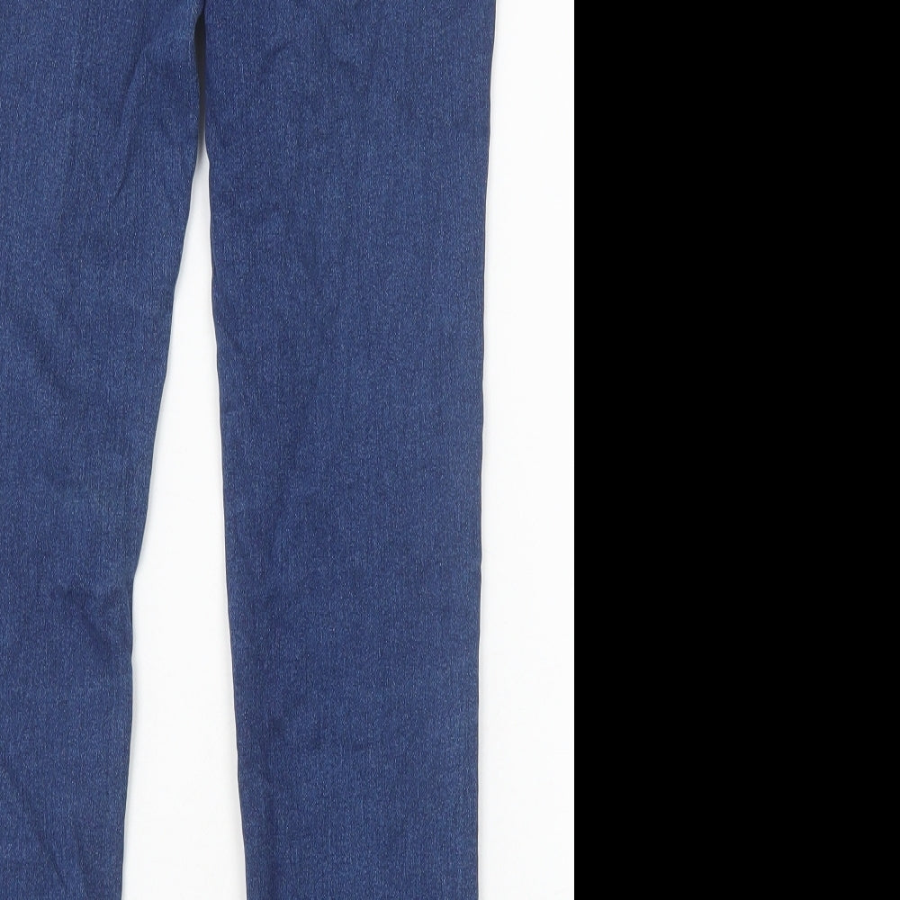 Primark Girls Blue Cotton Skinny Jeans Size 11-12 Years Slim Zip