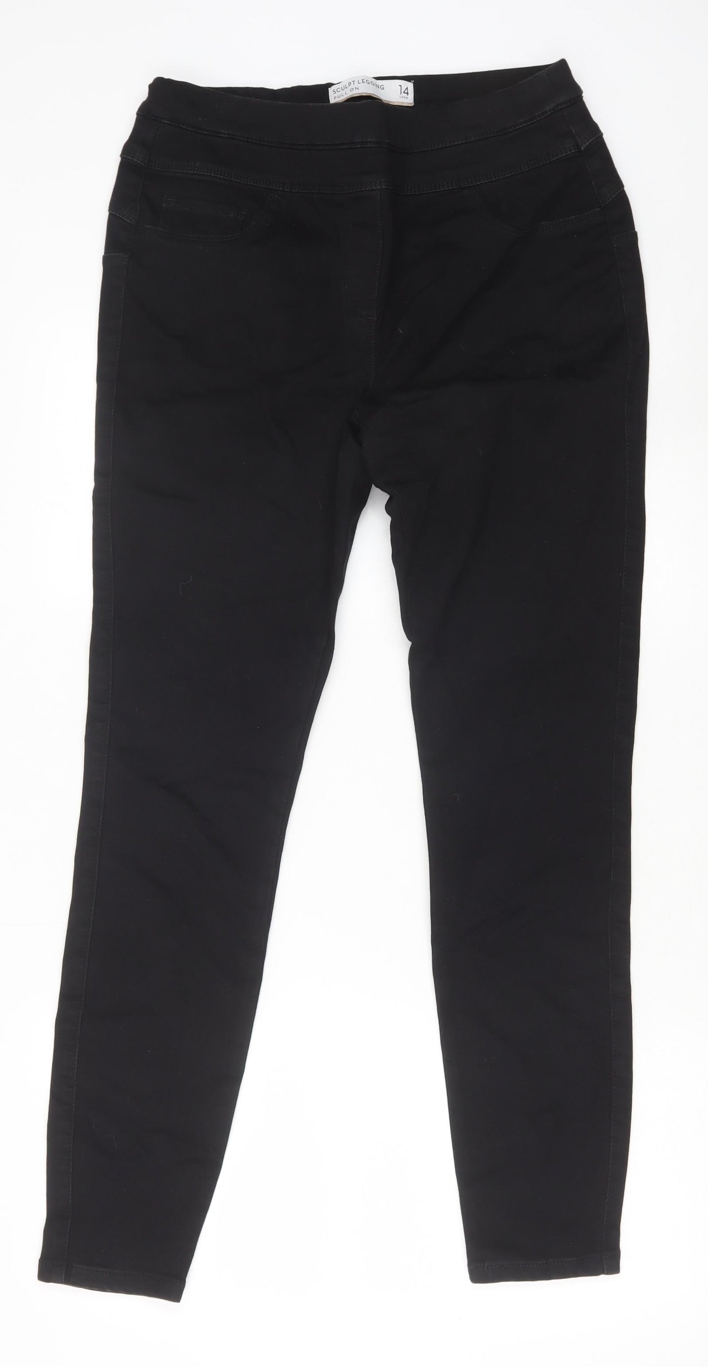 NEXT Womens Black Cotton Jegging Trousers Size 14 Slim