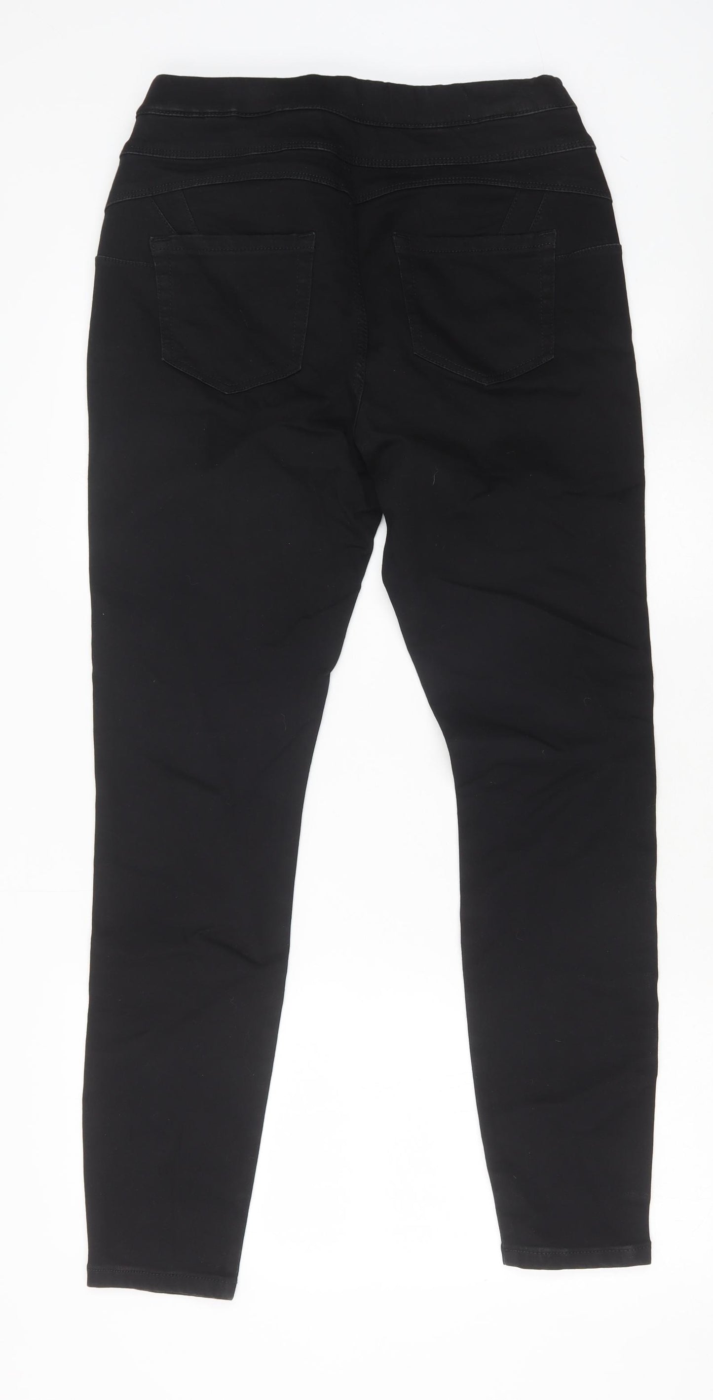 NEXT Womens Black Cotton Jegging Trousers Size 14 Slim