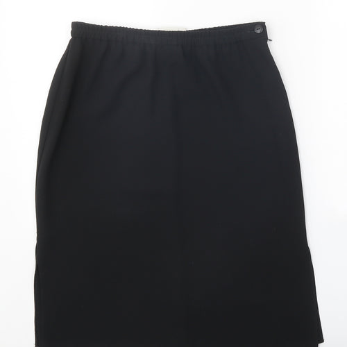 Frank Usher Womens Black Polyester Straight & Pencil Skirt Size 12 Zip