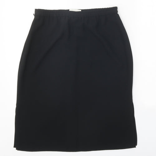 Frank Usher Womens Black Polyester Straight & Pencil Skirt Size 12 Zip