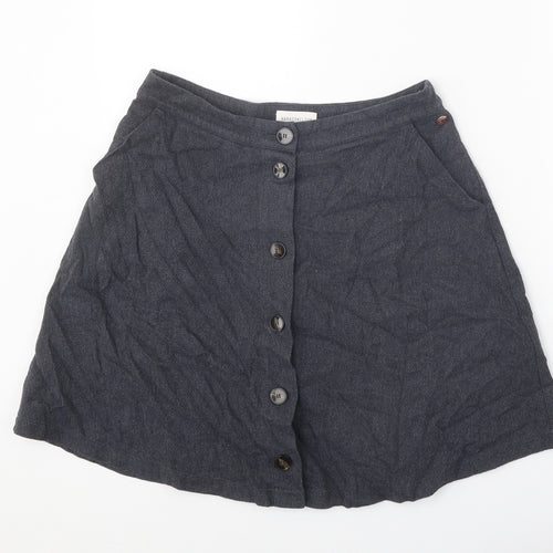 Harris Wilson Womens Grey Cotton Swing Skirt Size 29 in Button
