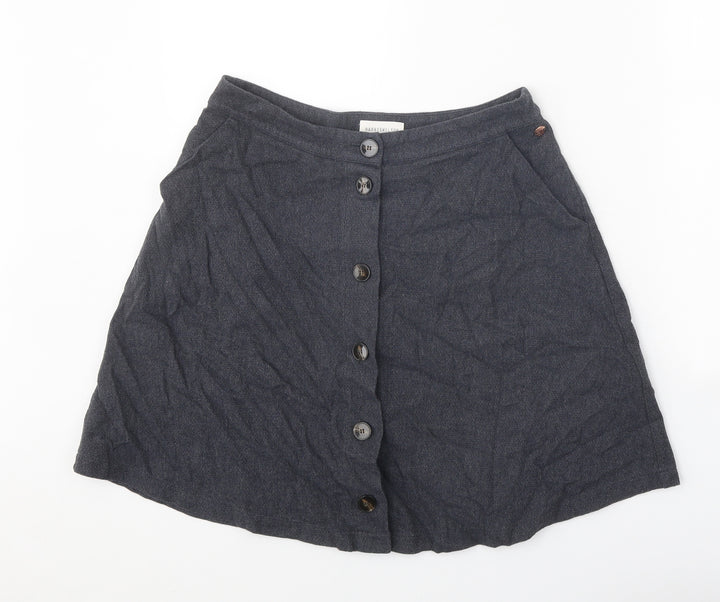 Harris Wilson Womens Grey Cotton Swing Skirt Size 29 in Button