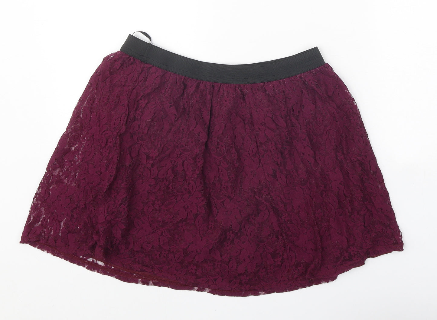 Atmosphere Womens Purple Floral Nylon Mini Skirt Size 14