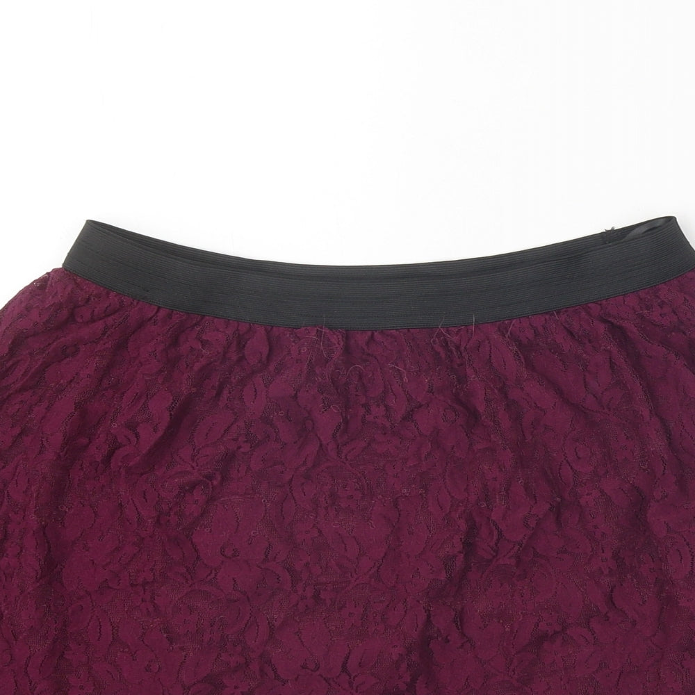 Atmosphere Womens Purple Floral Nylon Mini Skirt Size 14
