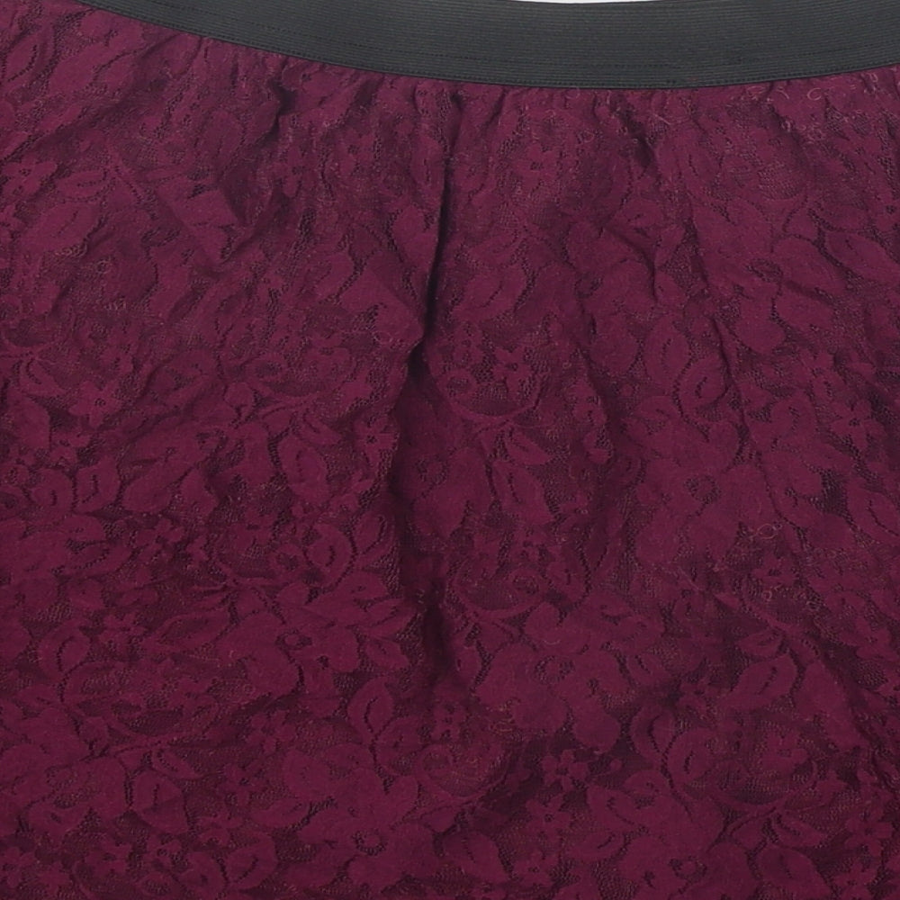 Atmosphere Womens Purple Floral Nylon Mini Skirt Size 14
