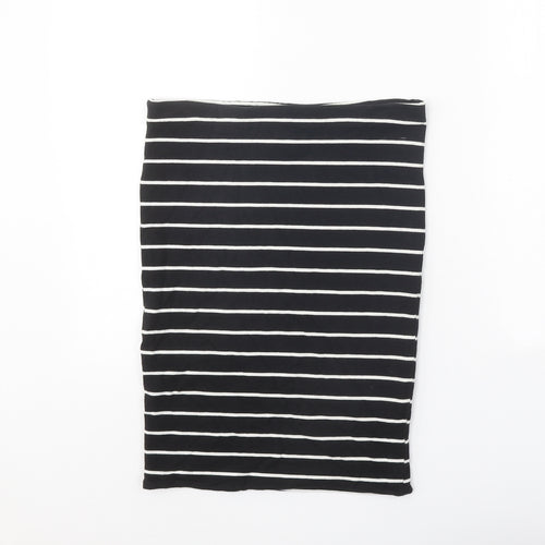 H&M Womens Black Striped Cotton Straight & Pencil Skirt Size S