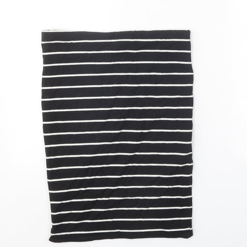 H&M Womens Black Striped Cotton Straight & Pencil Skirt Size S