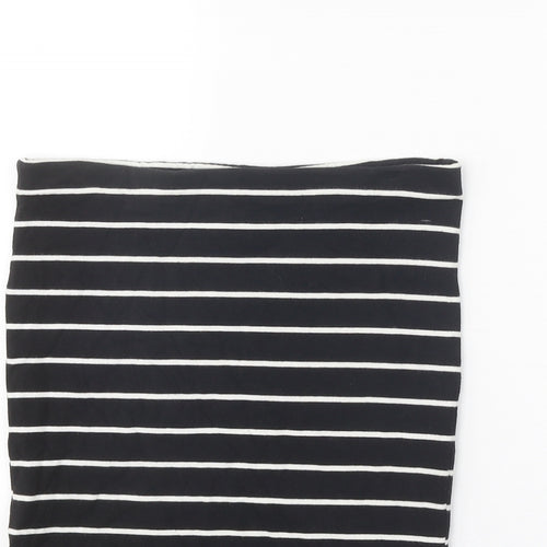 H&M Womens Black Striped Cotton Straight & Pencil Skirt Size S