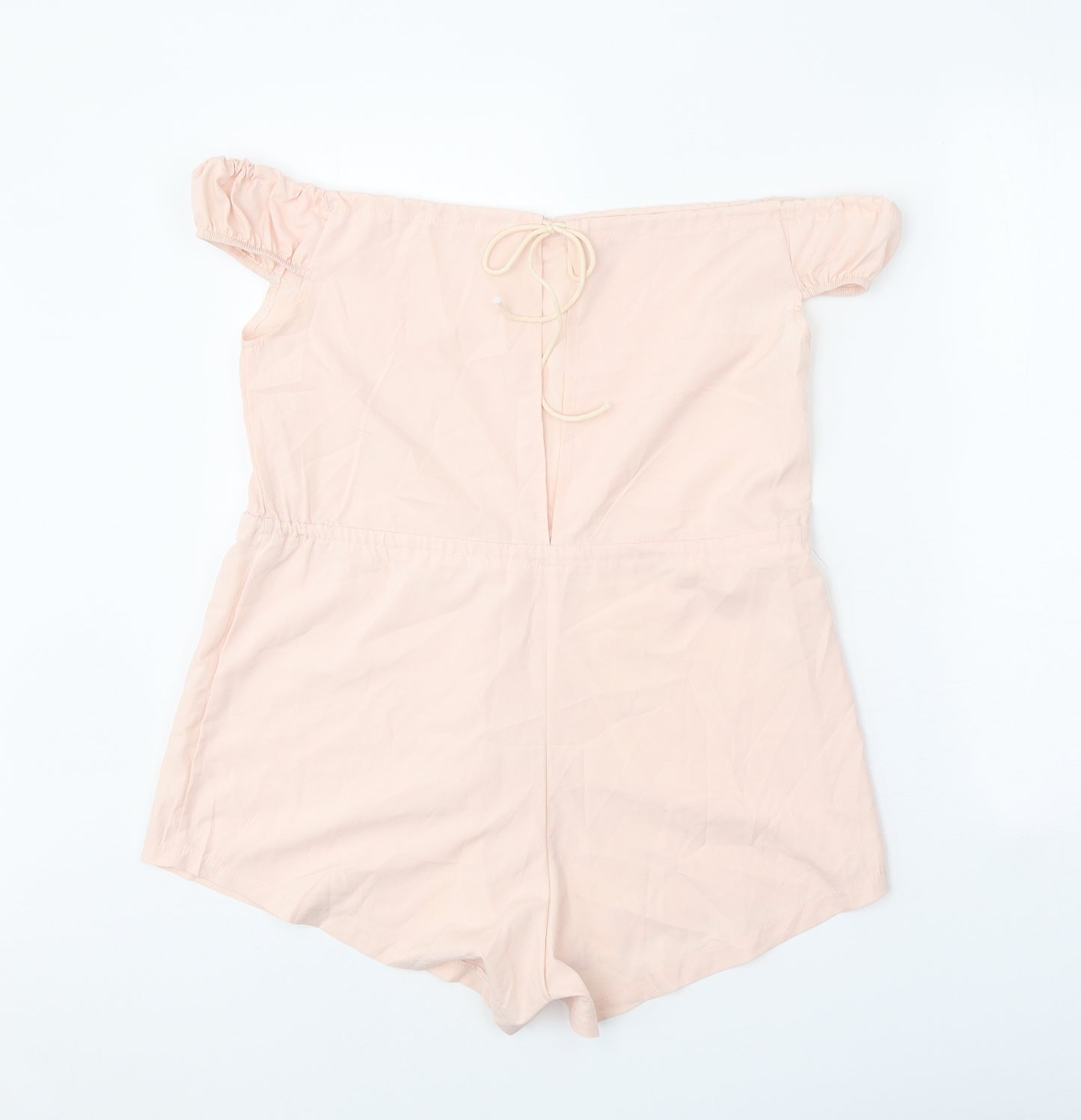 Preworn Womens Pink Polyester Playsuit One-Piece Size M Tie