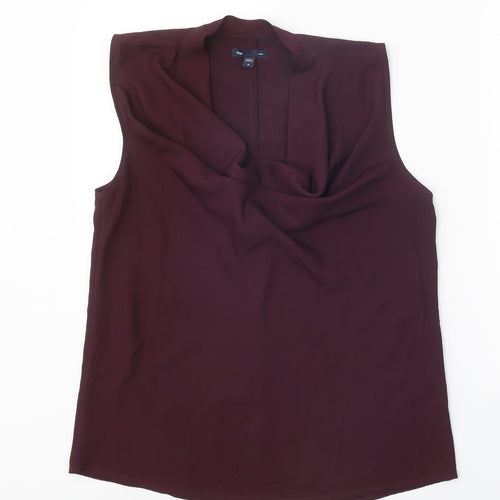 Gap Womens Purple Polyester Basic Blouse Size M Cowl Neck