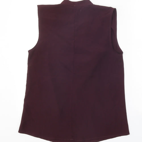 Gap Womens Purple Polyester Basic Blouse Size M Cowl Neck