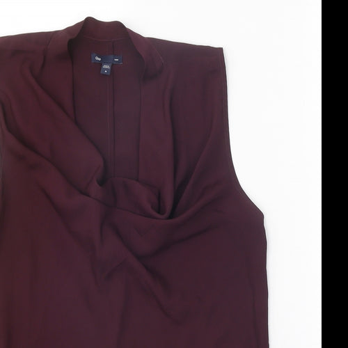 Gap Womens Purple Polyester Basic Blouse Size M Cowl Neck