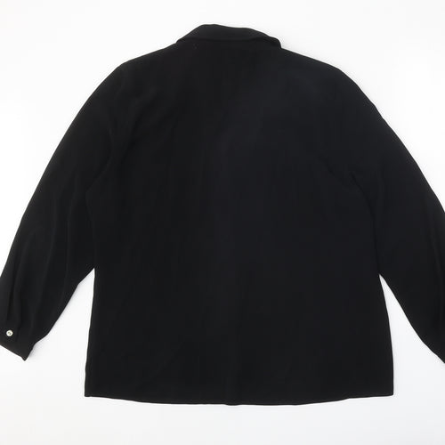 Sara Woman Womens Black Polyester Basic Button-Up Size 20 Collared