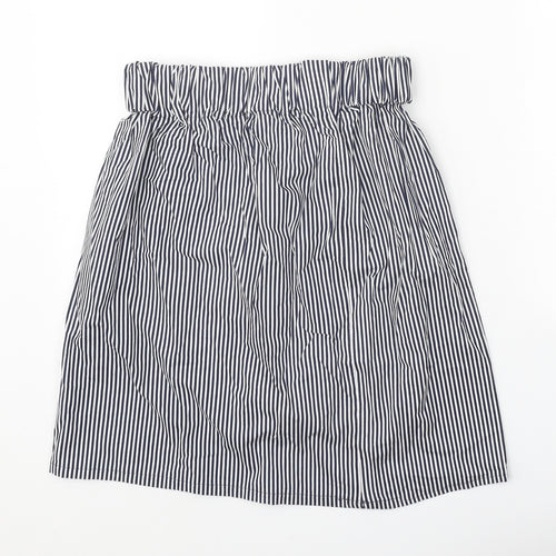 Preworn Womens White Striped Polyester A-Line Skirt Size 26 in