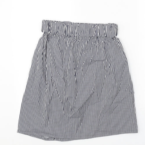 Preworn Womens White Striped Polyester A-Line Skirt Size 26 in