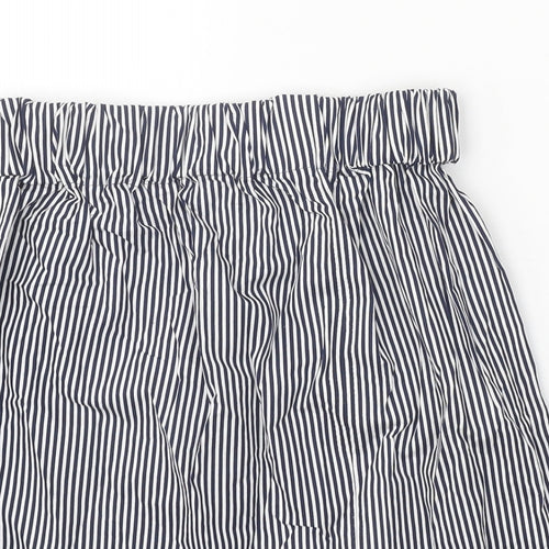 Preworn Womens White Striped Polyester A-Line Skirt Size 26 in