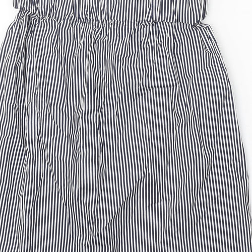 Preworn Womens White Striped Polyester A-Line Skirt Size 26 in