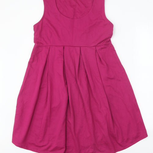 mamas & papas Womens Pink Polyester Fit & Flare Size 12 Round Neck Pullover