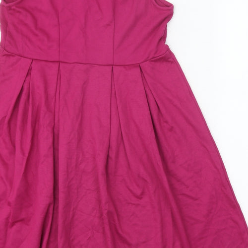 mamas & papas Womens Pink Polyester Fit & Flare Size 12 Round Neck Pullover