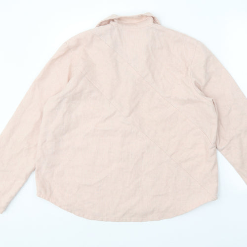 Eider Womens Pink V-Neck Cotton Pullover Jumper Size M
