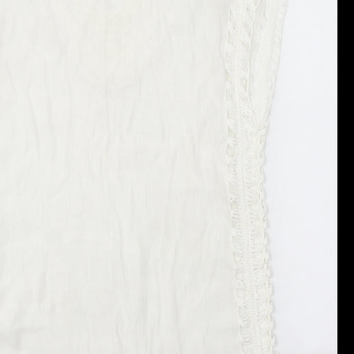 SheIn Womens White Geometric Polyester A-Line One Size V-Neck Pullover
