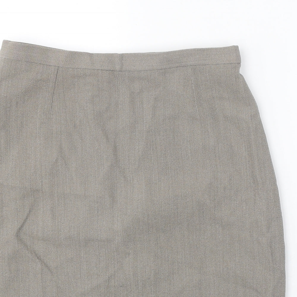 Jigsaw Womens Grey Polyester Straight & Pencil Skirt Size 29 in Zip