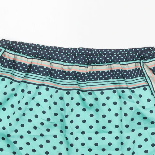 Zara Womens Blue Geometric Polyester A-Line Skirt Size M