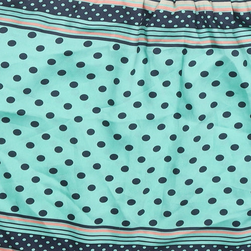 Zara Womens Blue Geometric Polyester A-Line Skirt Size M