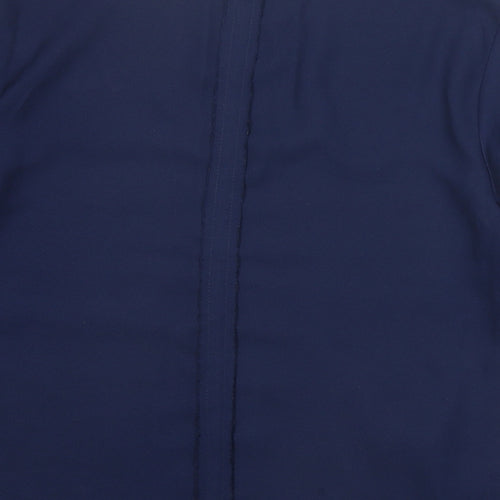 Topshop Womens Blue Polyester Basic Blouse Size 8 V-Neck
