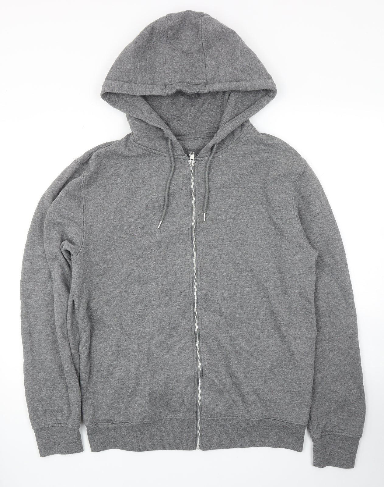 Primark Mens Grey Cotton Full Zip Hoodie Size L