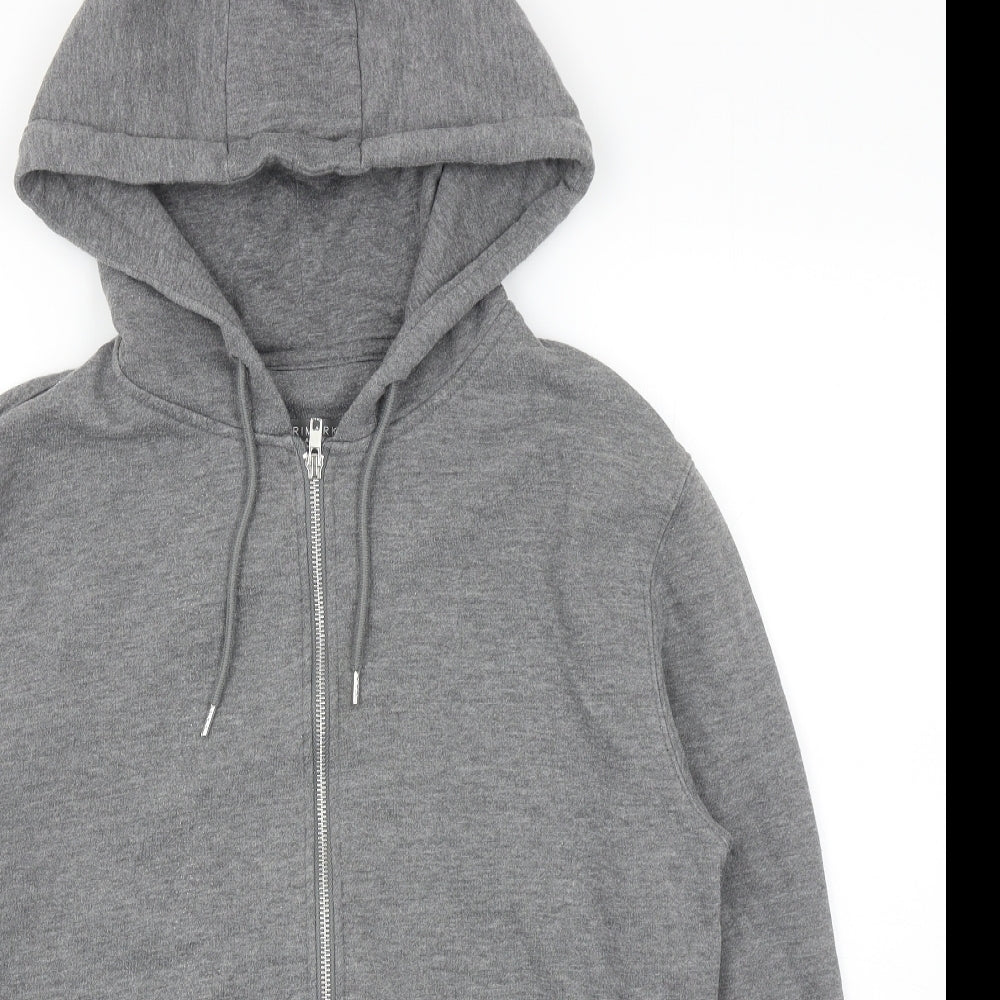 Primark Mens Grey Cotton Full Zip Hoodie Size L