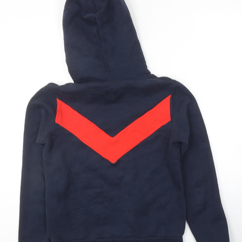 Jack Wills Womens Blue Colourblock Cotton Pullover Hoodie Size 6 Pullover