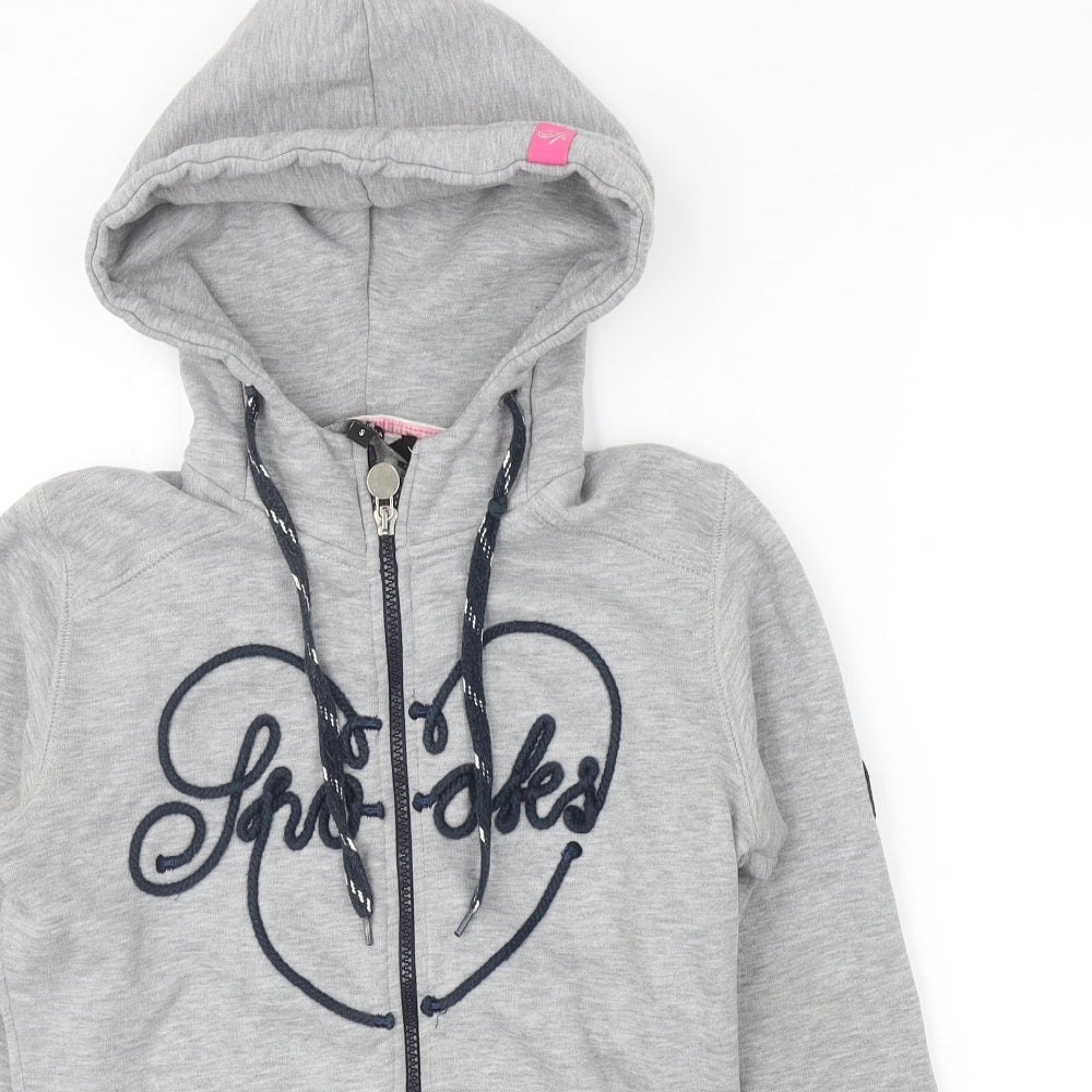 Spooks Womens Grey Cotton Full Zip Hoodie Size S Zip