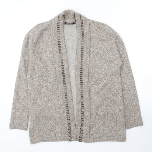 Envy Womens Beige V-Neck Acrylic Cardigan Jumper Size M - Size M-L
