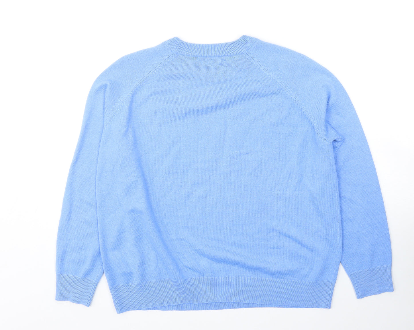 Marks and Spencer Womens Blue Round Neck Acrylic Pullover Jumper Size 12 - Paradise