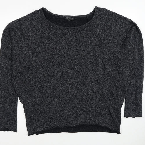 Topshop Womens Black Scoop Neck Polyester Pullover Jumper Size 12